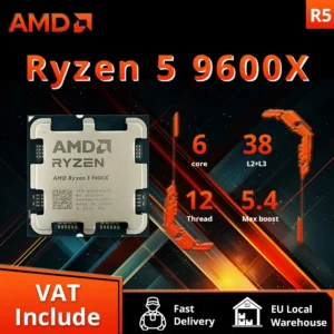 AMD Ryzen 5 9600X R5 9600X 5.4GHz 6 cœurs 12 threads 4NM 38M processeur de bureau Socket AM5 CPU Processo de jeu mais pas de ventilateur
