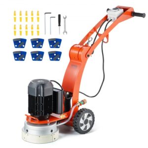 VEVOR Electric Concrete Floor Grinder 10" Walk-Behind Grinder 3.0HP Concrete Floor Polisher, 2200W Grinding Machine, 1430RPM Upgrade Brushless Motor S