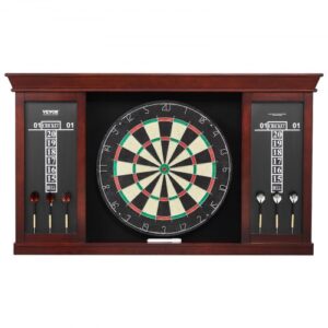 VEVOR Dartboard and Cabinet Set Official Size Complete Accessory Steel Tip Dart