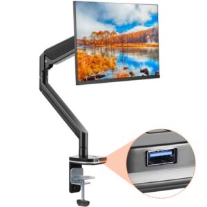 VEVOR Single Monitor Mount, Supports 13"-35"330-889 mmScreen, Fully Adjustable Gas Spring Monitor Arm, Holds up to 12 kg, Computer Monitor Stand Hol