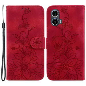 Telefonetui til Motorola Moto G24 4G/G04 4G med Blomstret Tryk, Stativ, Lommebog -