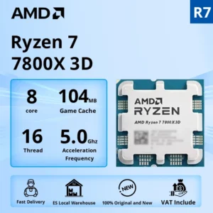 AMD NUOVO Ryzen 7 7800X3D 4.2GHz L3 = 96M Processore 120W 8 Core 16-Thread R7 7800X3D Presa AM5 5NM DDR5 ma Nessuna ventola