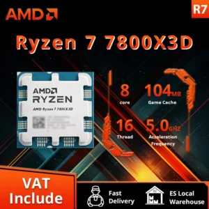 AMD RYZEN 7 7800X3D CPU Gaming Processor AMD R7 7800X3D 8-Core 16-Draad 5NM 96M Socket AM5 Zonder Fan Game Cache Hot Geen Fan