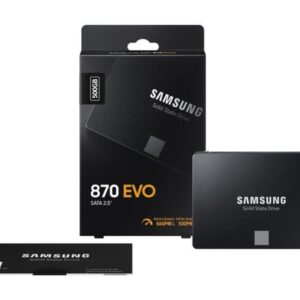 Samsung 870 EVO MZ-77E500B - SSD - krypteret - 500 GB - sisäinen - 2,5" - SATA 6Gb/s - puskuri: 512 MB - 256-bittinen AES - TCG Opal-salausmenetelmä