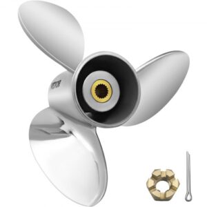 VEVOR Outboard Propeller, Replace for OEM 3860709, 3-Blade 14.5" x 21" Pitch Steel Boat Propeller, Compatible with Volvo Penta SX Drive All Models,