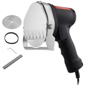VEVOR Electric Shawarma Knife, 80W Professional Turkish Kebab Knife, Commercial Stainless Steel Gyro Cutter, Doner Kebab Meat Slicer with 2 Blades, 10