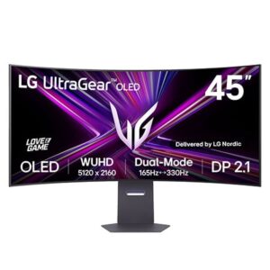 LG 45" UltraGear™ OLED Dual-Mode 5K2K spelskärm 0,03ms (GtG), fyllig bas (10Wx2), DisplayHDR True Black 400, DP 2.1 USB-C - 45GX950A-B