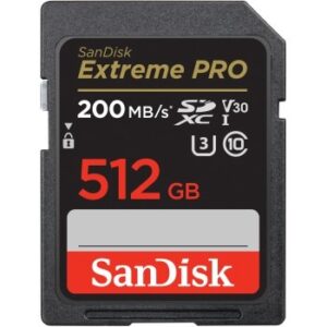 SanDisk Speicherkarte "SDXC Extreme PRO, 2 Jahre RescuePRO Deluxe", schwarz, 512 GB, Speicherkarten, Speicherkarte
