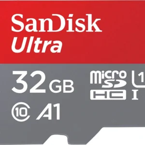 SanDisk Speicherkarte "microSDHC Ultra 32GB (A1/UHS-I) + Adapter", rot (rot, grau), 32 GB, Speicherkarten, Speicherkarte