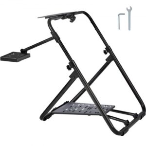 VEVOR Foldable Racing Steering Wheel Stand, Height Adjustable Universal Base Compatible with Logitech & Thrustmaster Racing Wheel and Pedal, Heavy-dut