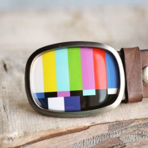 Etsy - myBeltBuckle Tv Test Pattern Gürtelschnalle Multicolor Für Männer Geschenk Ihn Herren Fernseh-Gürtelschnalle Retro Gestreifte