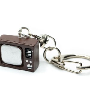 Etsy - Miniblings Fernseher Schlüsselanhänger Miniblings Anhänger Schlüsselring Tv 3D Retro Braun