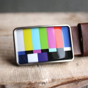 Etsy - myBeltBuckle Color Bars Gürtelschnalle Tv Test Muster Für Männer Geschenk Ihn Herren Fernseher Retro