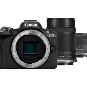 Canon EOS R50, Black + RF-S 18-45 IS STM + RF-S 55-210mm F5-7.1 IS STM Kit, 24,2 MP, 6000 x 4000 pikseliä, CMOS, 4K Ultra HD, Kosketusnäyttö, Musta
