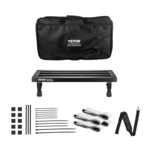 VEVOR Guitar Pedal Board, 20'' x 11'', Aluminum Alloy 2.64 lbs Super Light Folding Guitar Effects PedalBoard, with Carry Bag Velcro Fixed Strap Should