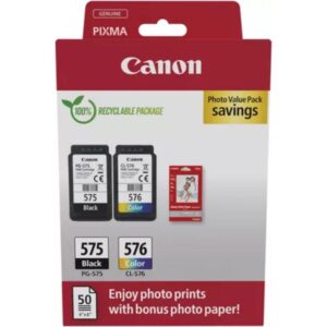 Canon PG-575 + CL-576 photo value pack - Schwarz + 3 Farben - Druckerpatrone - Multipack