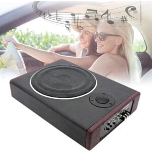 CNCEST 8" Car Underseat Slim Amplifier Subwoofer Speaker Audio Sub Bass Box 600W Amplified Bass Box Under-Seat Subwoofer 20hz-150hz