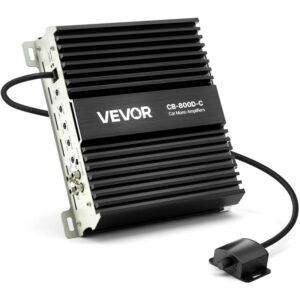 VEVOR Monoblock Car Amplifier, 800W RMS MAX, 1/2/4 Ohm Stable, 1-Channel Class D Car Audio Amplifier with Remote Subwoofer Level Control, Low Pass