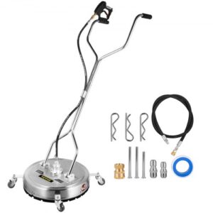 VEVOR Pressure Washer Surface Cleaner, 23'', Max. 4000 PSI Pressure by 3 Nozzles for Cleaning Driveways, Sidewalks, Stainless Steel Frame with Rotat