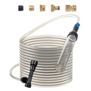 VEVOR Aquarium Vacuum Gravel Cleaner, 33 ft PVC Hose Fish Tank Vacuum Gravel Cleaner, Siphon Fish Tank Cleaner Vacuum, 3 Types of Brass Adapters, for