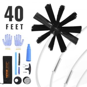 VEVOR 12.2M Dryer Vent Cleaner Kit, 29 Pieces Duct Cleaning Brush, Reinforced Nylon Dryer Vent Brush with Complete Accessories, Dryer Cleaning Kit wit