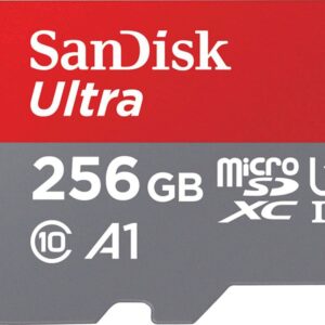 SanDisk Speicherkarte "Ultra microSDXC", grau (grau, rot), 256 GB, Speicherkarten, Adapter, Speicherkarte