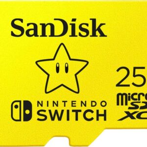 SanDisk Speicherkarte "microSDXC für Nintendo Switch 256GB", gelb, 256 GB, Speicherkarten, A1/ V30/ U3/ C10/ R100/ W90, Speicherkarte