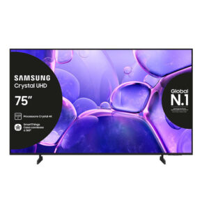 Samsung Crystal UHD 75'' UE75U8000FUXZT 4K, Processore Crystal 4K, HDR, Smart Experience, OTS Lite & Adaptive Sound, Metal Stream Design, Smart TV, 2025