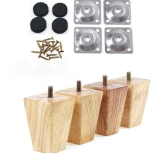 NO BRAND Möbelfüße, 4-teiliges Set, Tischbeine Aus Holz Mit Schrauben, Sofabeine, Für Sofas, Couchtische, Schränke, Tv-möbel, 5 Cm, Naturholz